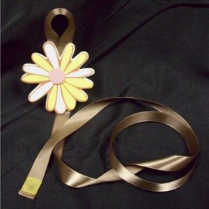 NEW Girls pink brown yellow flower barrette holder organizer storage